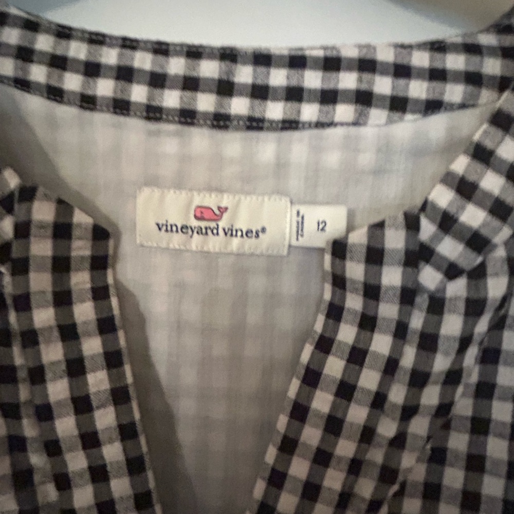Vineyard Vines Black and White Checkered Woman’s Dress